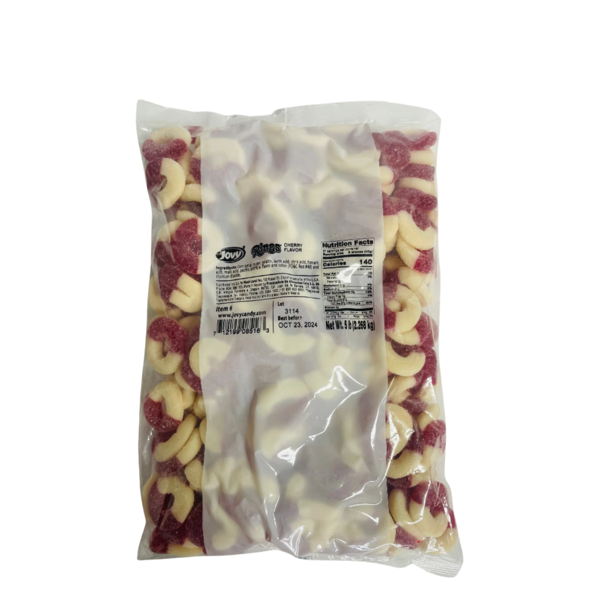 JOVY GUMMY CHERRY RINGS 6 and a half pound bag